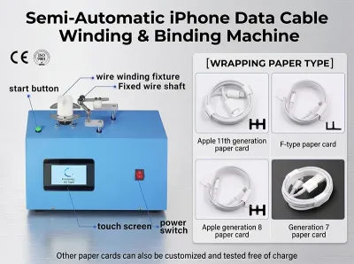 Semiatomatisk iPhone-datakabelvikle- og bindemaskin WPM-K287